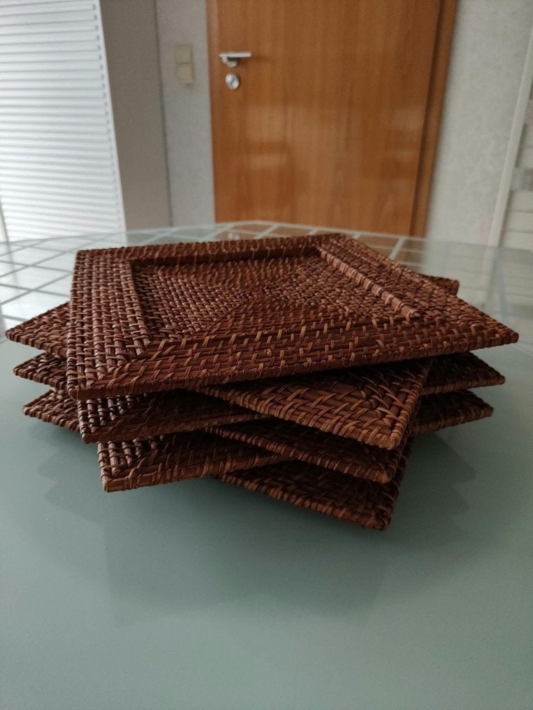 Set van 6 gevlochten onderzetters, Neuf, Marron, Sous-assiette, Enlèvement