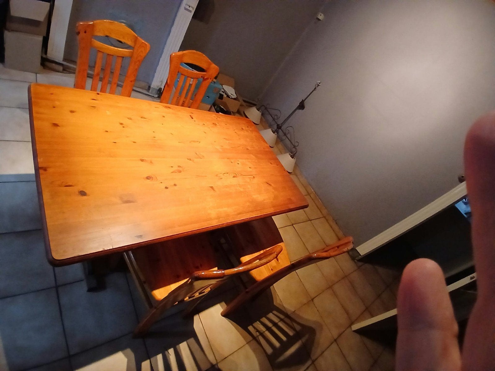 grenen keukentafel en 4 stoelen, Huis en Inrichting, Ophalen, Gebruikt