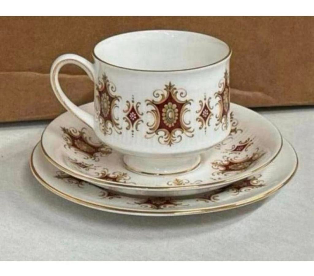 Paragon Bone China "Flamenco" Thee Kop, Schotel & Bord setje, Antiek en Kunst, Antiek | Servies los, Ophalen of Verzenden
