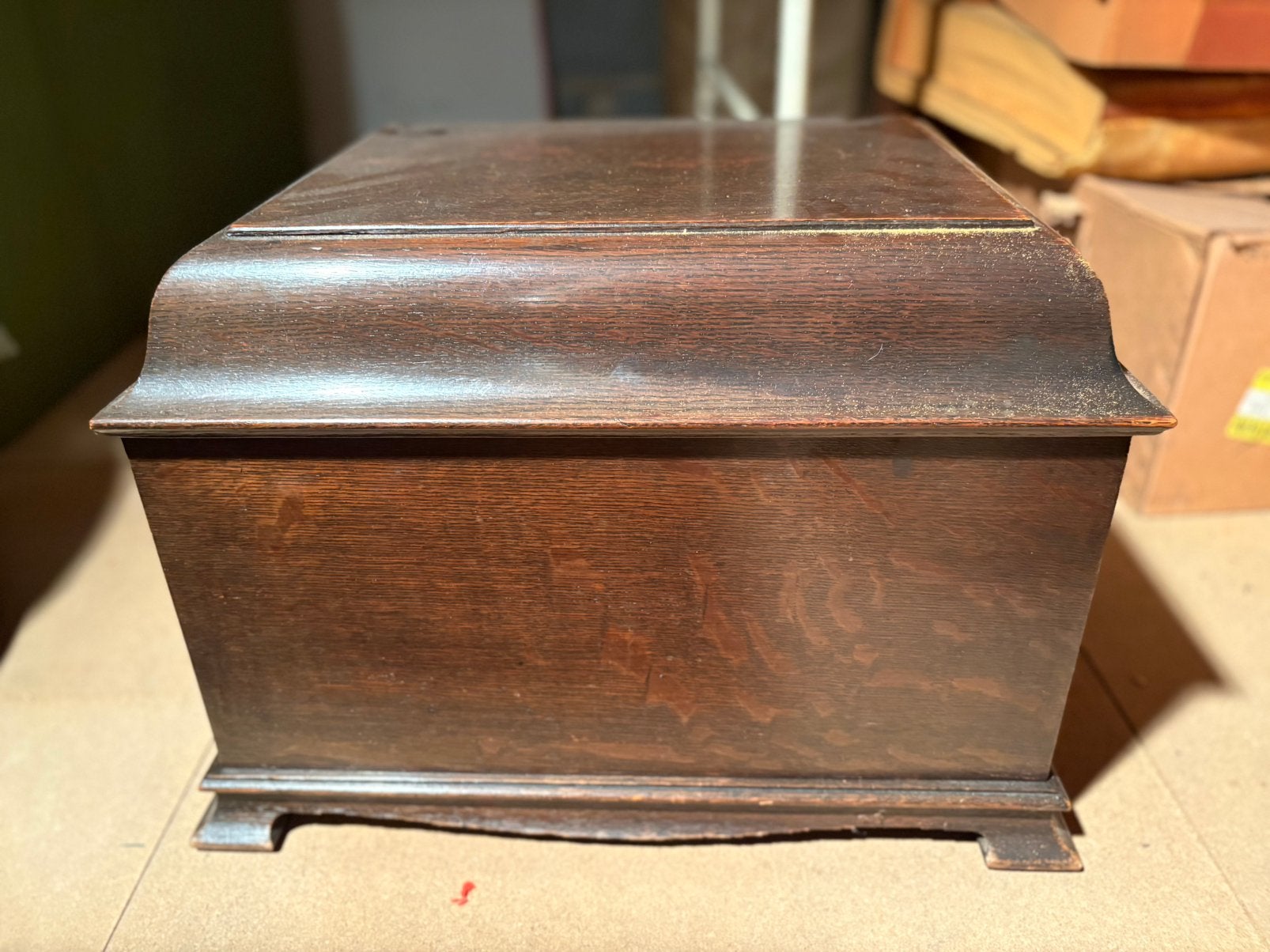 Gramophone kist, Ophalen, Zo goed als nieuw