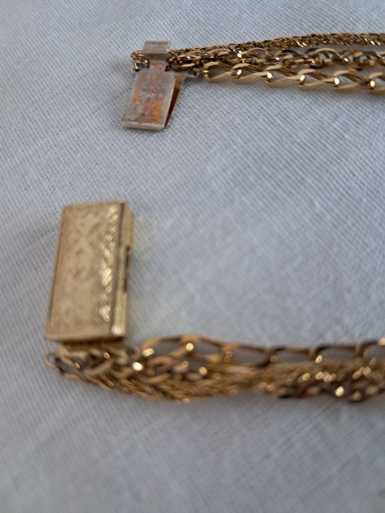 Collier fantaisie 3 chaînes dorées, Bijoux, Sacs & Beauté, Colliers, Enlèvement ou Envoi, Comme neuf, Or, Autres matériaux