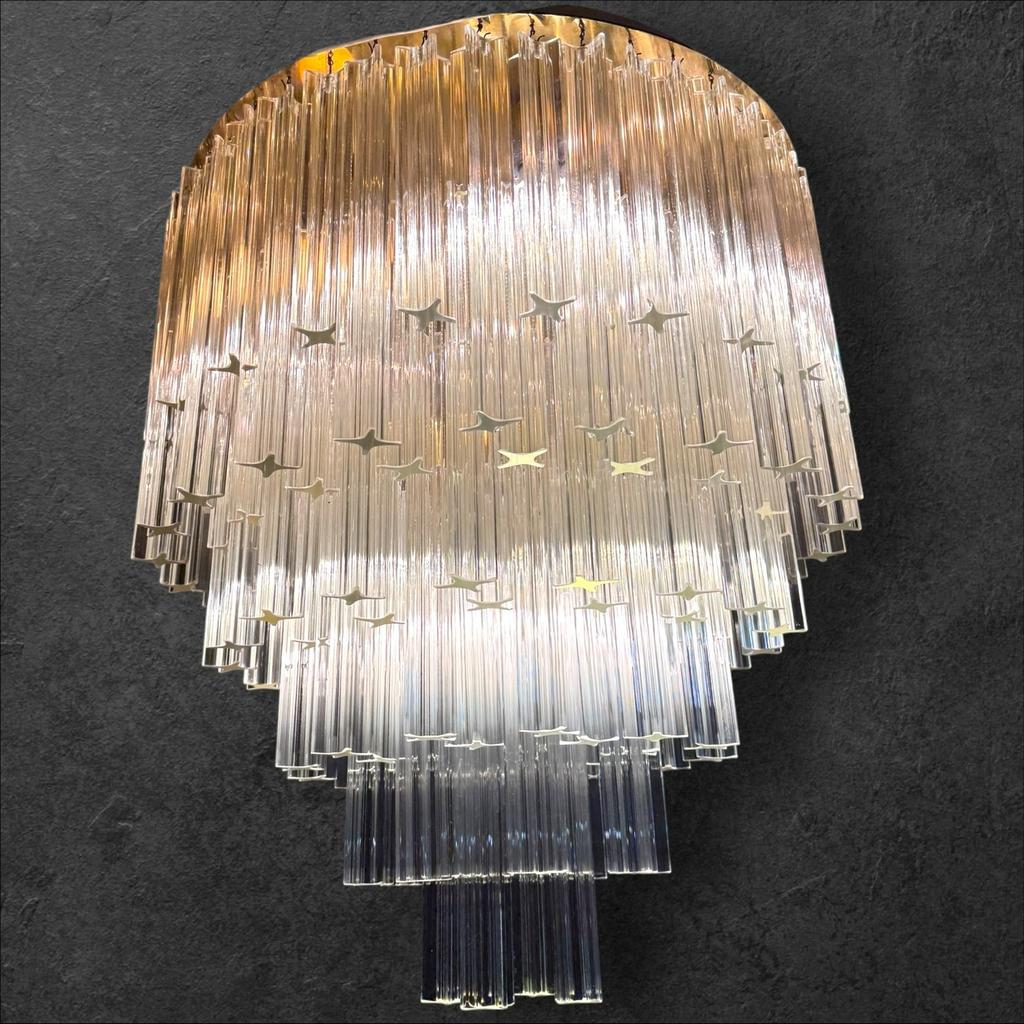Grote Italiaanse kristallen design lamp, Ophalen, Zo goed als nieuw, Glas, Design vintage italiaans hollywood regency venini novaresi