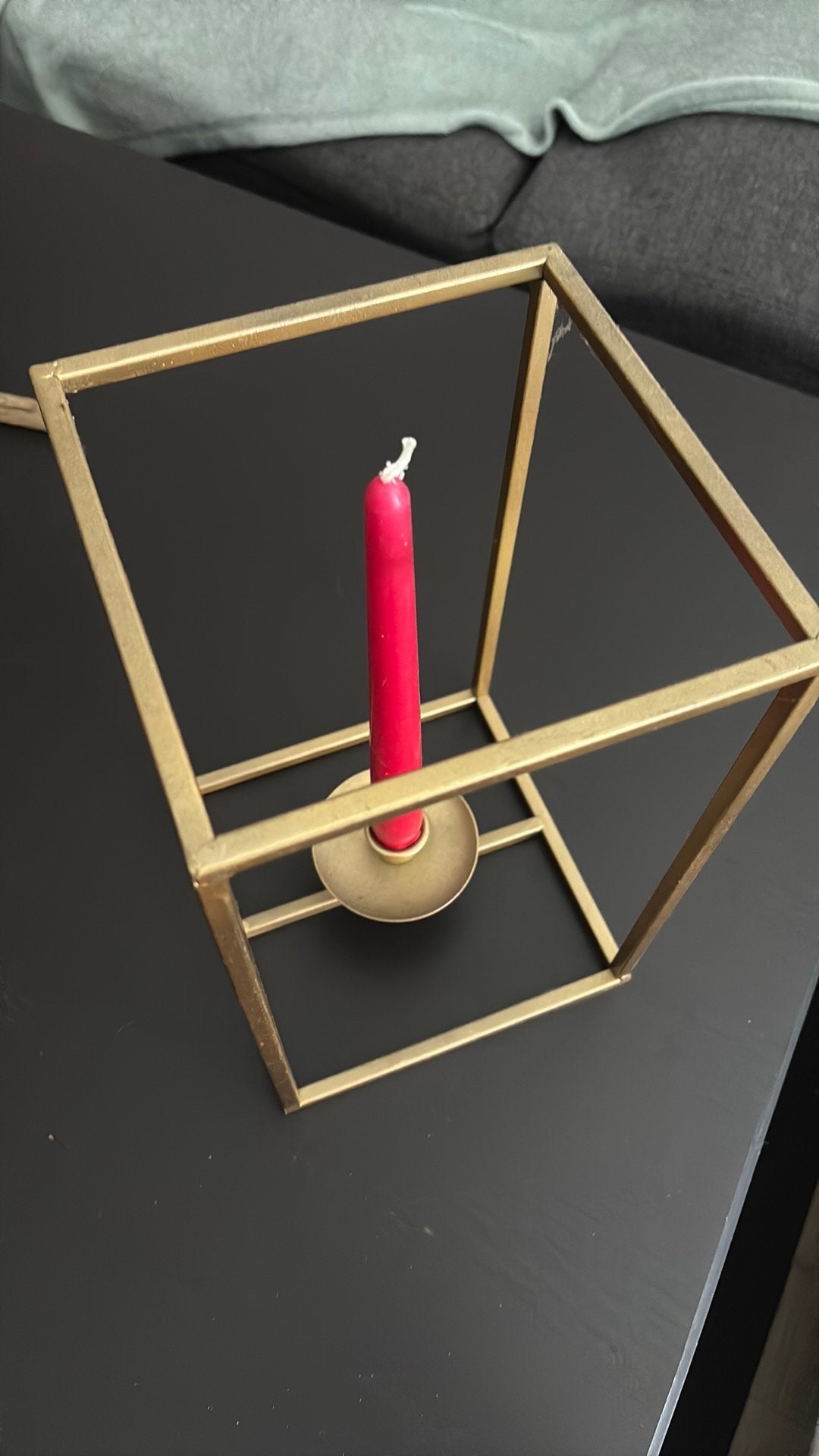 Trendy minimalism golden candle holder metallic indoor deco, Enlèvement, Comme neuf