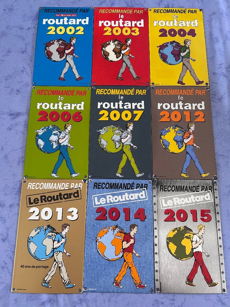 Plaque émaillée Guide du routard, Enlèvement ou Envoi, Utilisé, Panneau publicitaire