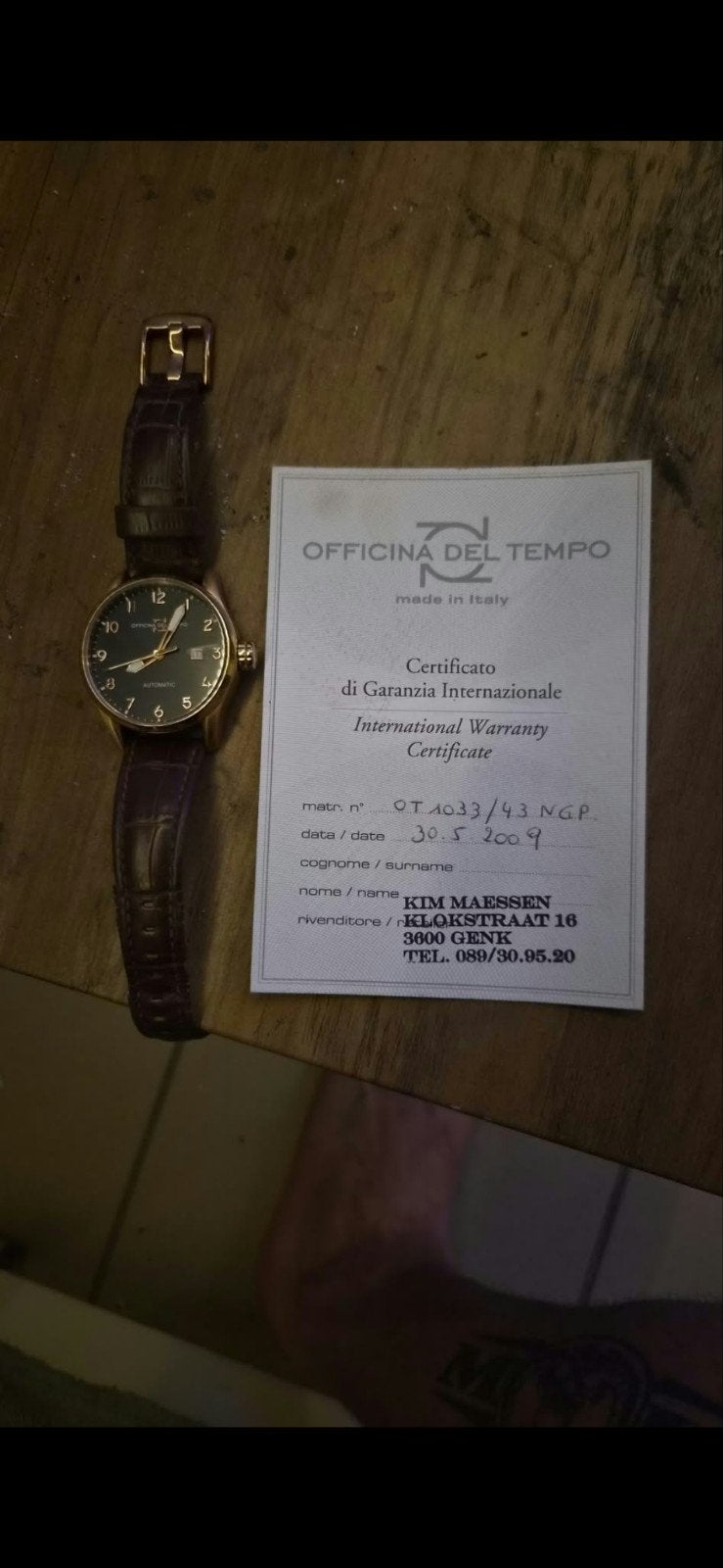 uurwerk, Ophalen, Zo goed als nieuw
