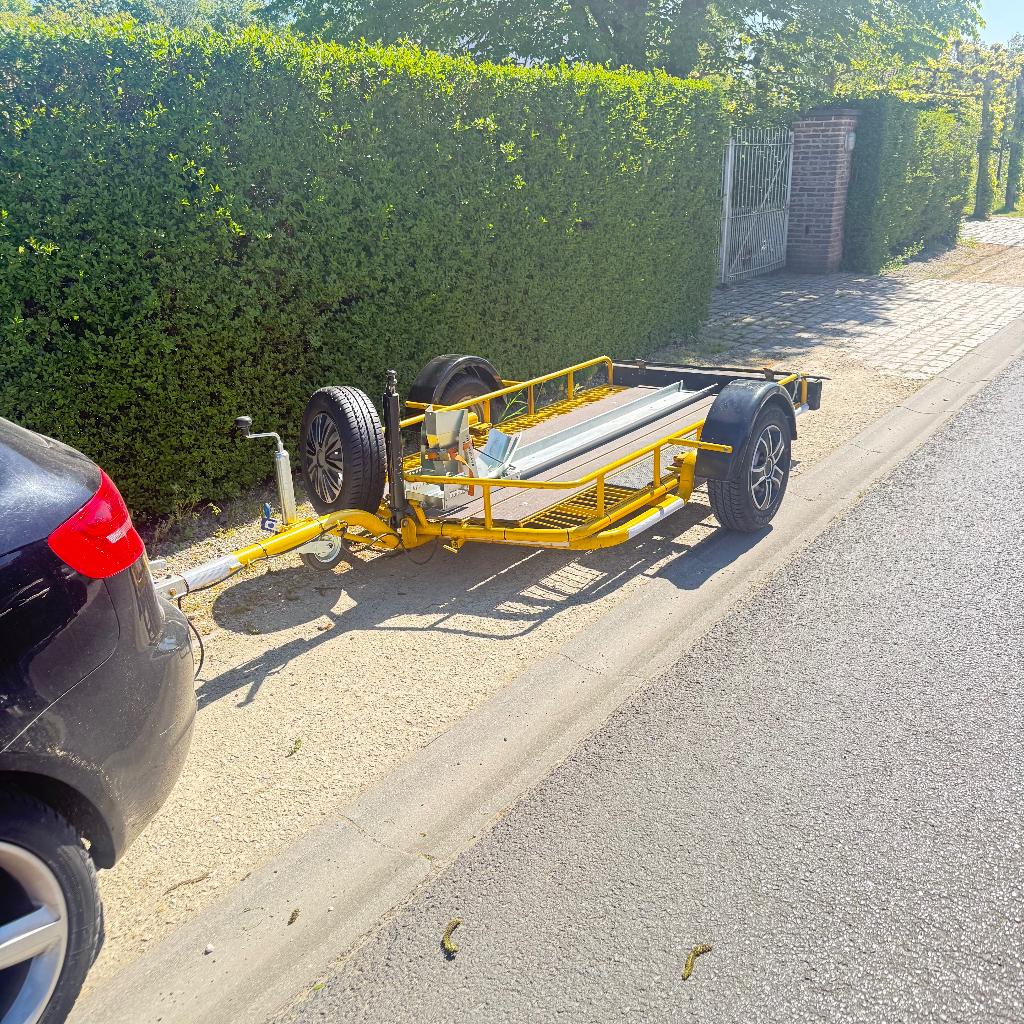 moto aanhangwagen  voor zware motoren, Ophalen, Zo goed als nieuw