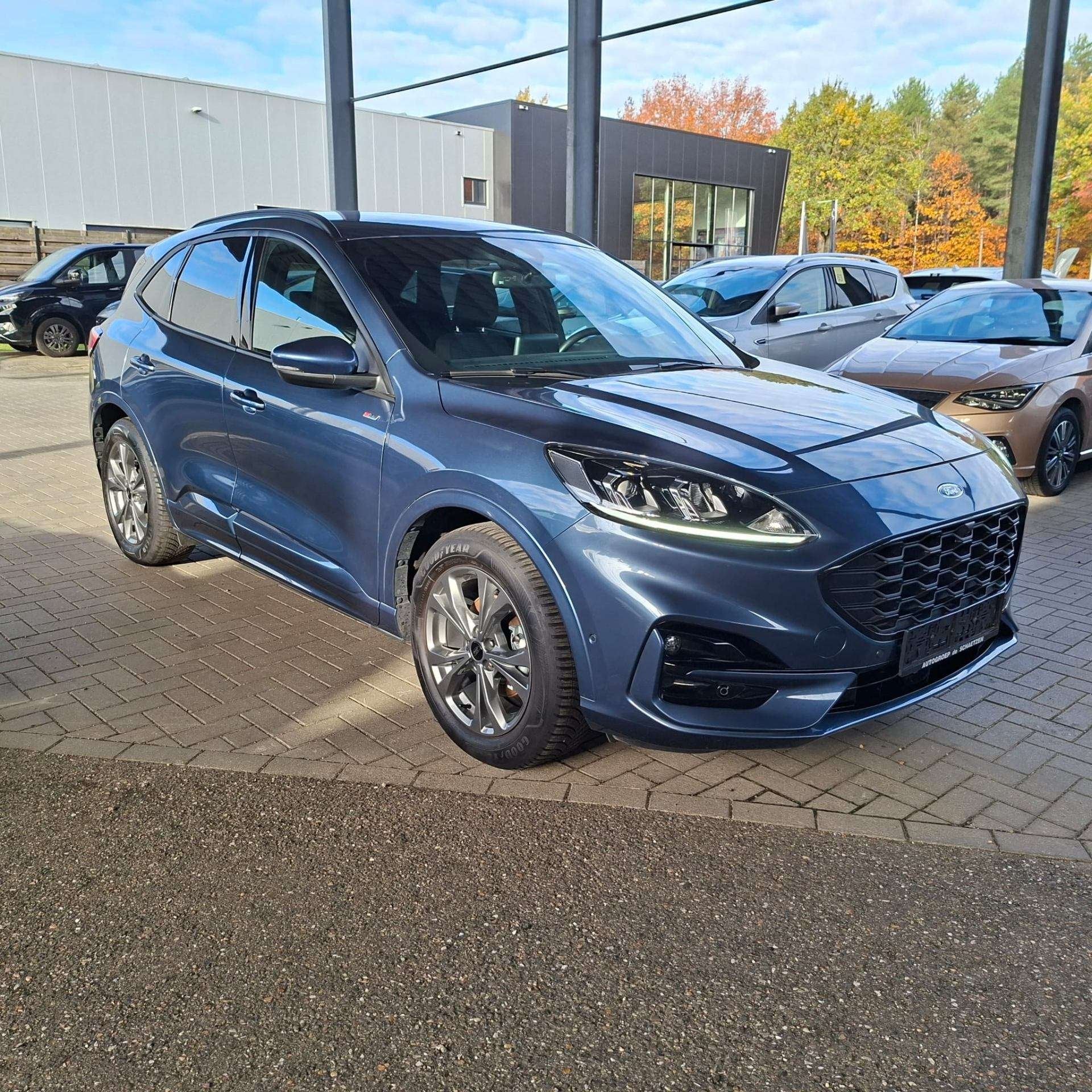 Ford Kuga St - Line 2.5i FHEv / winterpack / Elek trekhaak, Auto's, Automaat, Stof, Gebruikt, Blauw