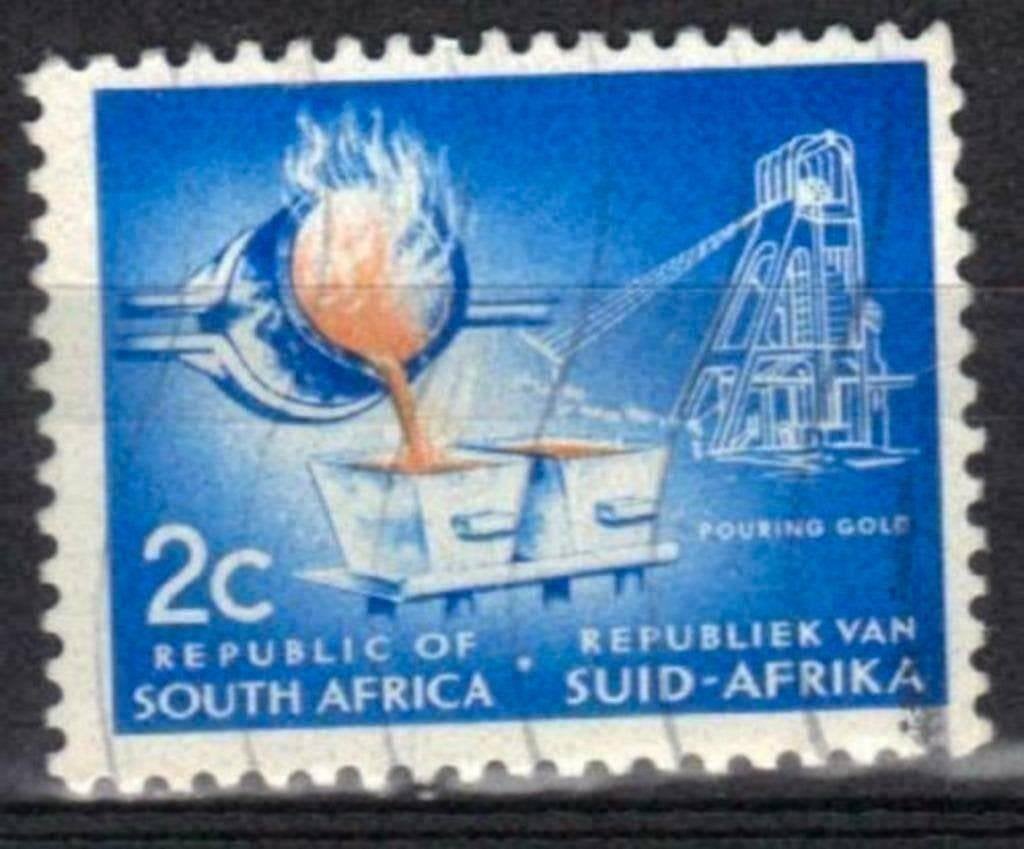 Afrique du Sud 1962-1963 - Yvert 266 - Gold Mine (ST), Timbres & Monnaies, Timbres | Afrique, Envoi, Afrique du Sud, Affranchi
