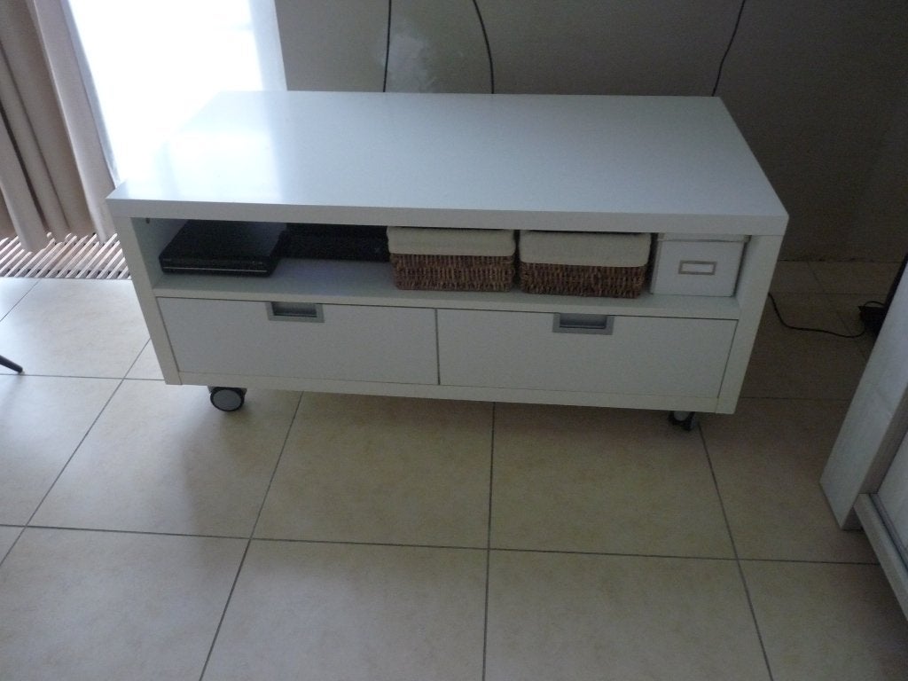 Meuble TV Blanc, Maison & Meubles, Moins de 100 cm, 100 à 150 cm, Enlèvement, Utilisé