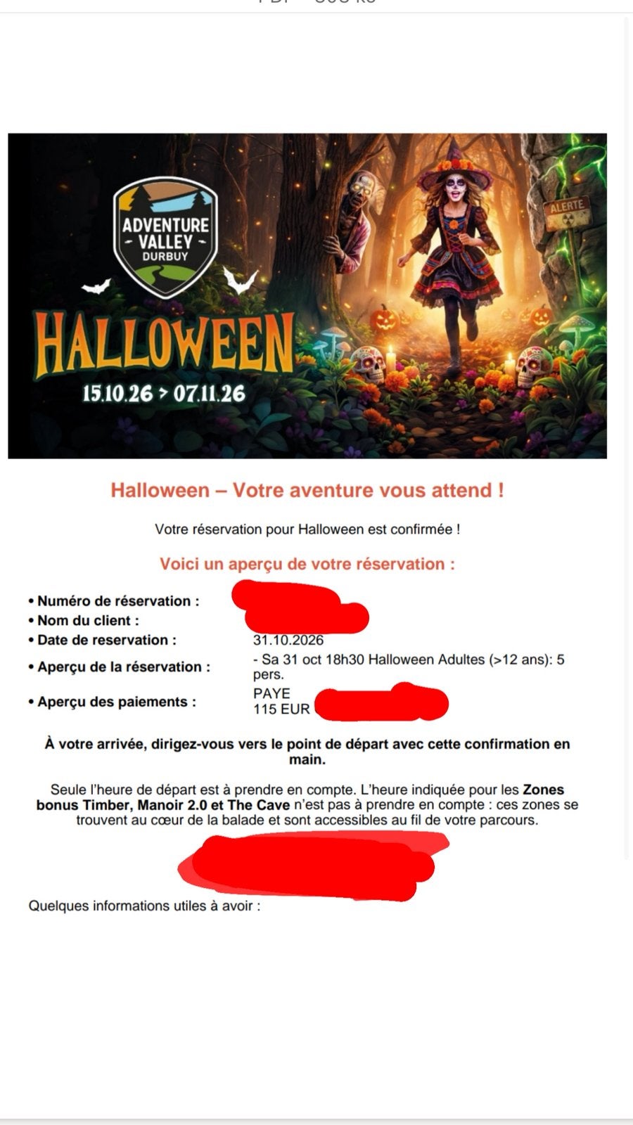 Billet Halloween Adventure Valley, Tickets & Billets