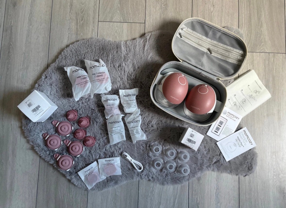 Momcozy M9 Draadloze Dubbele Borstkolf + extra onderdelen, Ophalen, Zo goed als nieuw, Borstkolf