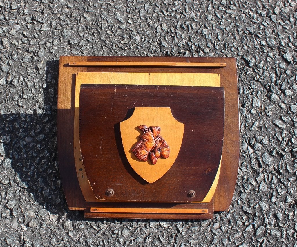 Oud houten postrekje met Fox., Ophalen of Verzenden