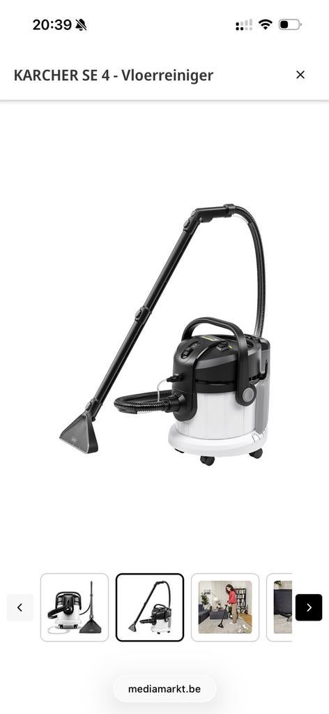 Karcher se4 tapijt- bank- vloerreiniger, Ophalen, Zo goed als nieuw, 2000 watt of meer, Waterstofzuiger