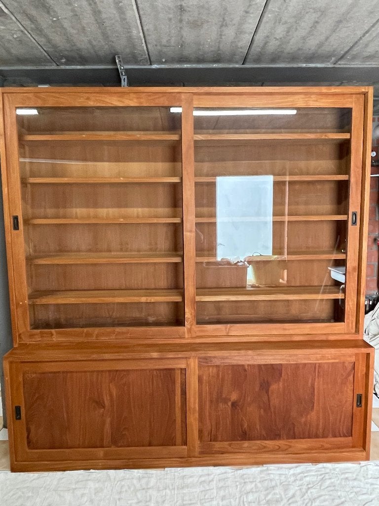 Teak vitrinekast Wood & Co, Ophalen of Verzenden, Zo goed als nieuw, Teakhout