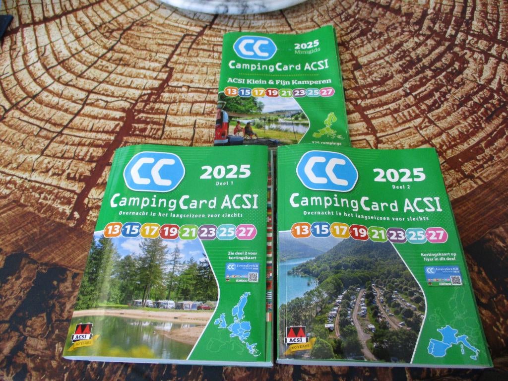 camping Card ACSI 2025 deel 1 & 2 + minigids klein & fijn, Overige merken, Europa, Ophalen of Verzenden, Zo goed als nieuw