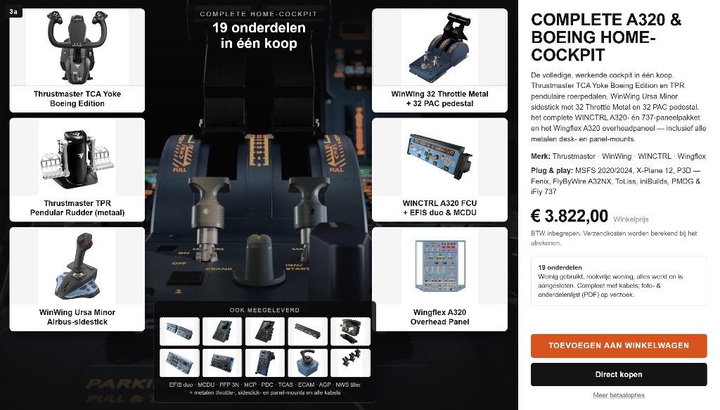 Flight Sim - Compleet A320 / Boeing - EXCLUSIVE, Ophalen, Zo goed als nieuw