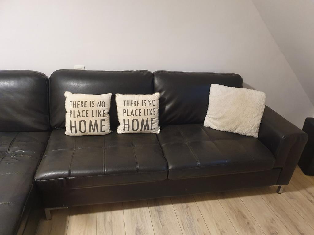 Heel mooie semi lederen hoekzetel klein beetje schade, Huis en Inrichting, Ophalen