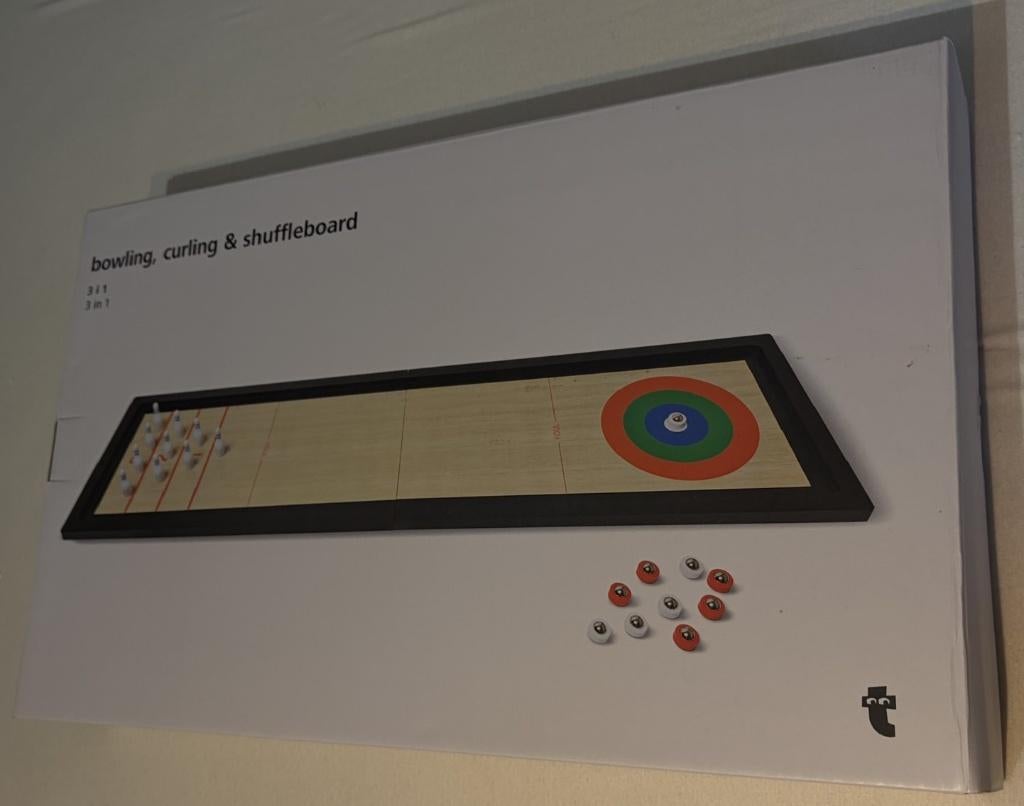 tafelspel: bowling, curlingspel & Shuffleboard als NIEUW, Een of twee spelers, Ophalen of Verzenden, Zo goed als nieuw
