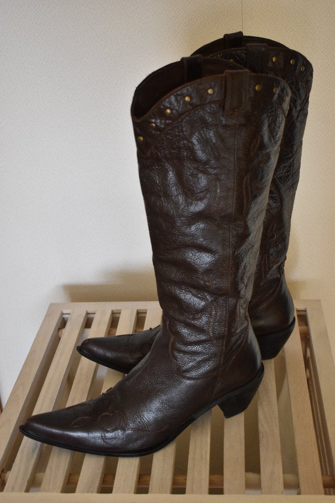 Laarzen - western model - mt 41, Kleding | Dames, Hoge laarzen, Bruin, --, Ophalen of Verzenden