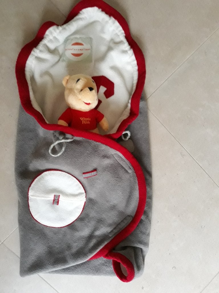 Lodger wikkeldeken wit grijs, Kinderen en Baby's, Gebruikt, Lodger, Inclusief mutsje, Ophalen of Verzenden