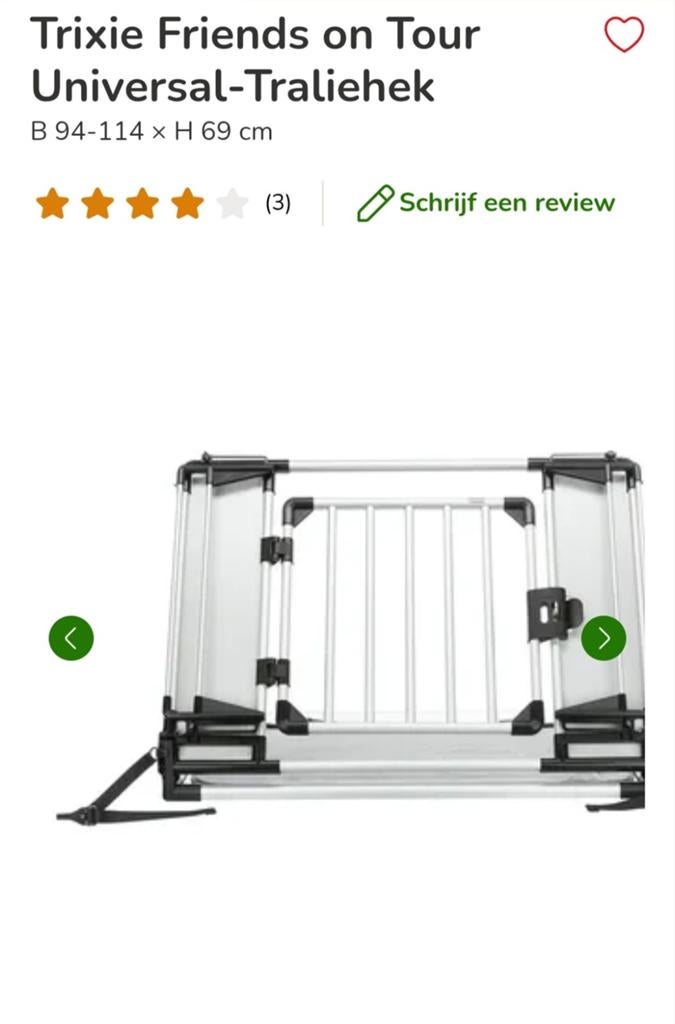 Trixie universeel traliehek voor in de auto, Auto diversen, Hondenrekken, Ophalen