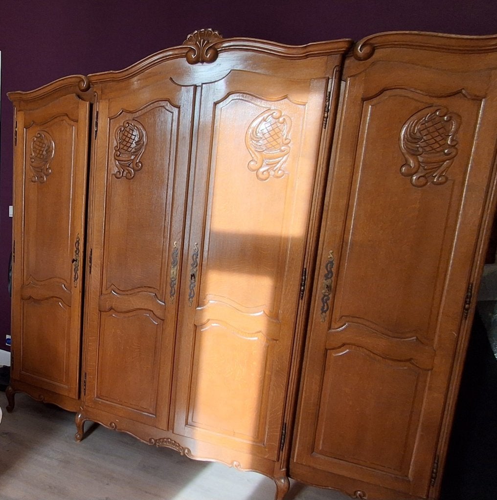 Eikenhouten kleerkast, Huis en Inrichting, Ophalen, Met deur(en), Gebruikt, 150 tot 200 cm
