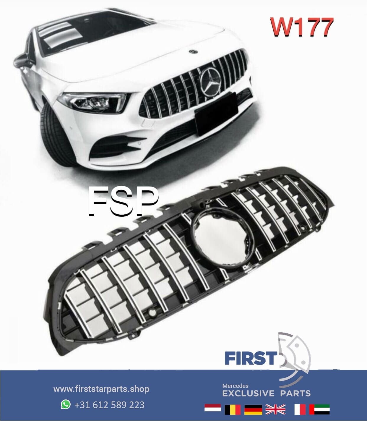W177 V177 A KLASSE A45 GT AMG GRIL 2018-2022 ZWART / CHROOM, Utilisé, -, -, Enlèvement ou Envoi