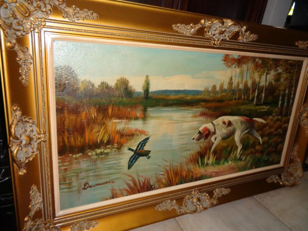 *Belle grande peinture signée avec un cadre magnifique, Enlèvement