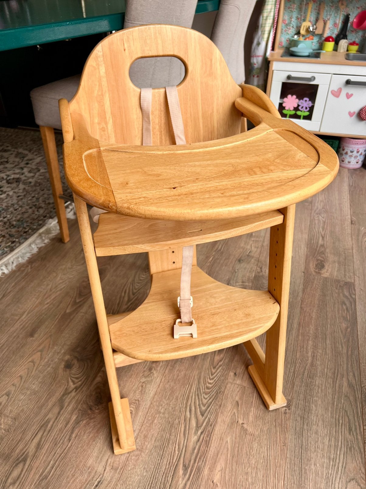 Chaise de salle à manger pour enfant Tiamo - collection Wood, Enlèvement, Comme neuf, Chaise évolutive, Plateau amovible