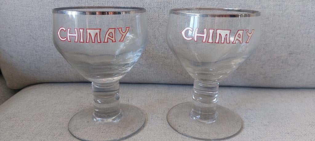 2 geëmailleerde chimay-glazen, Ophalen of Verzenden