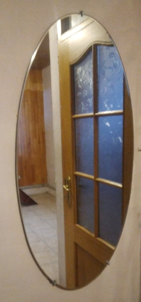 Ovale spiegel, Antiek en Kunst, Ophalen of Verzenden, Ovaal, 50 tot 100 cm, 100 tot 150 cm