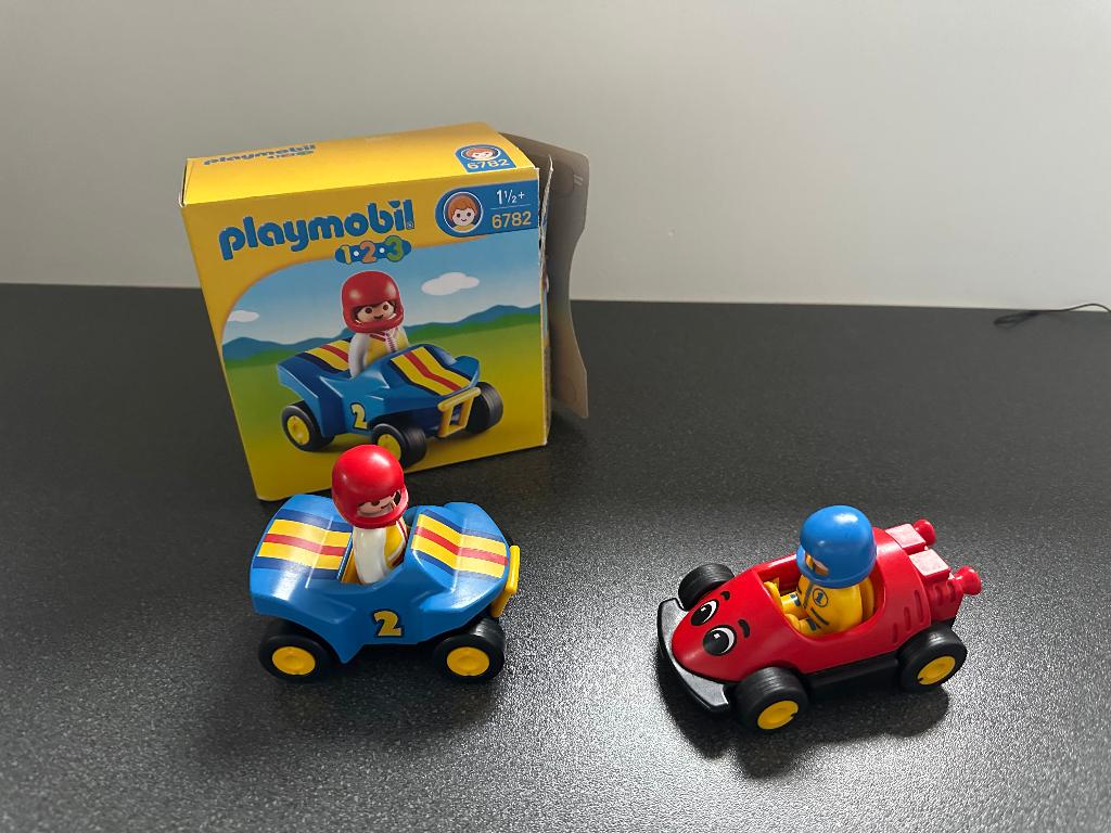 Playmobil 2 pilotes et 2 voitures de course très bon état, Enlèvement ou Envoi, Utilisé, Ensemble complet