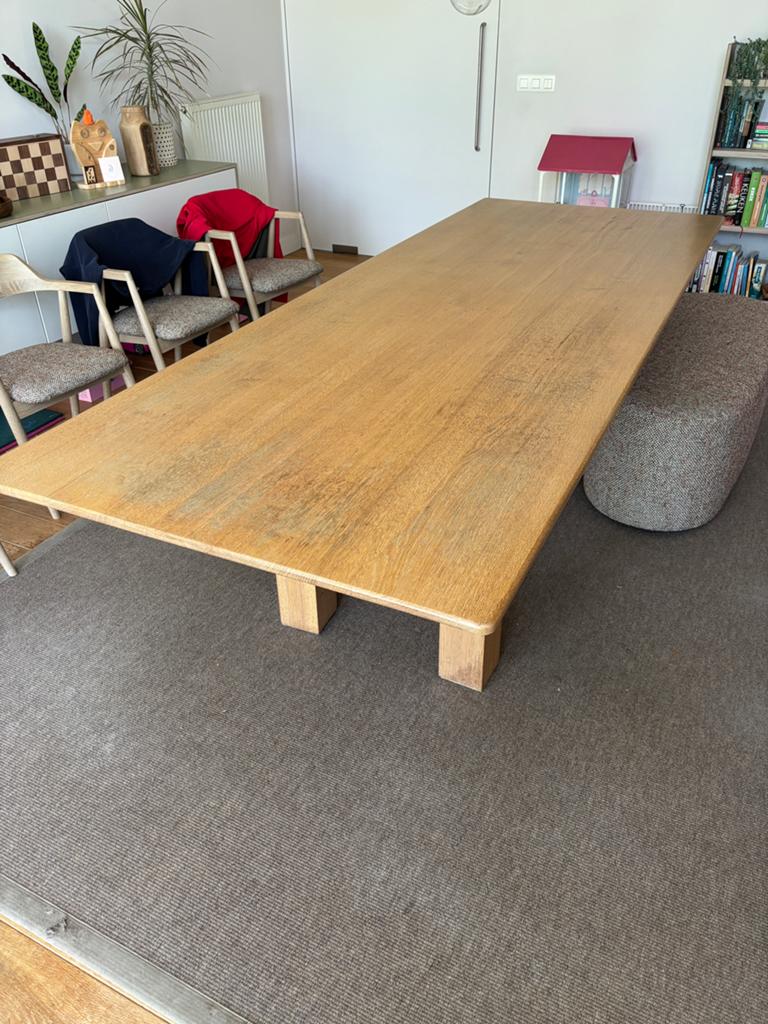 Eetkamertafel massief eik 2700x1000x760, Ophalen, Gebruikt, 100 tot 150 cm, Eikenhout