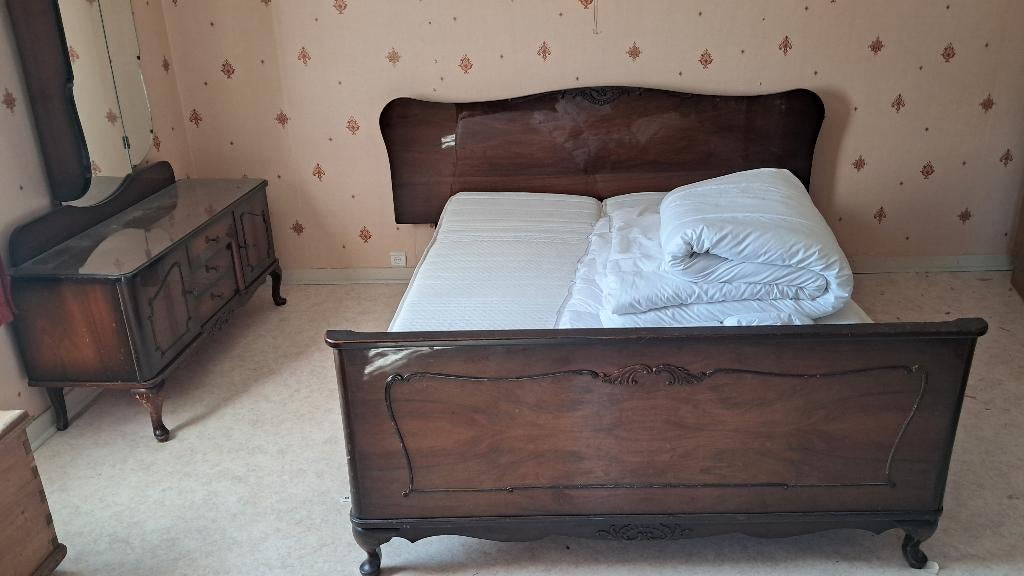 chambre a couché complete ancienne, Maison & Meubles, Enlèvement, Utilisé, Deux personnes