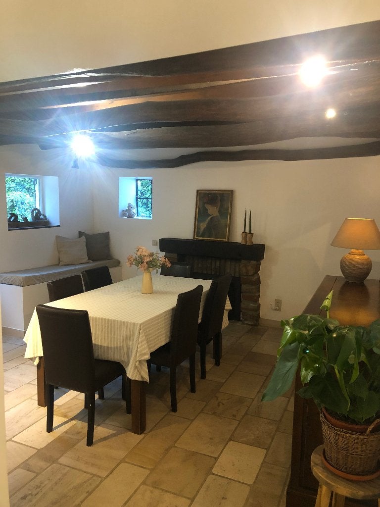 6 chaises de salle à manger, Bois, Simili cuir, Brun, Enlèvement