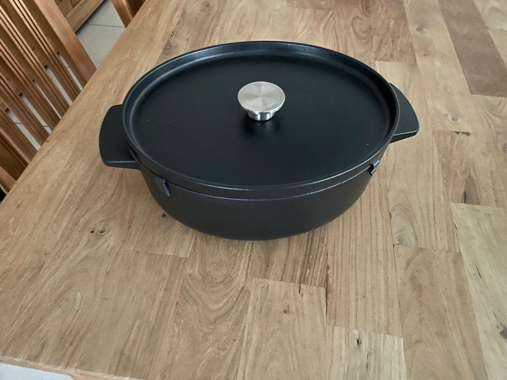 KitchenAid braadpan ovaal 30cm, zwart gietijzer, Huis en Inrichting, Ophalen, Zo goed als nieuw, Overige merken, Braadpan