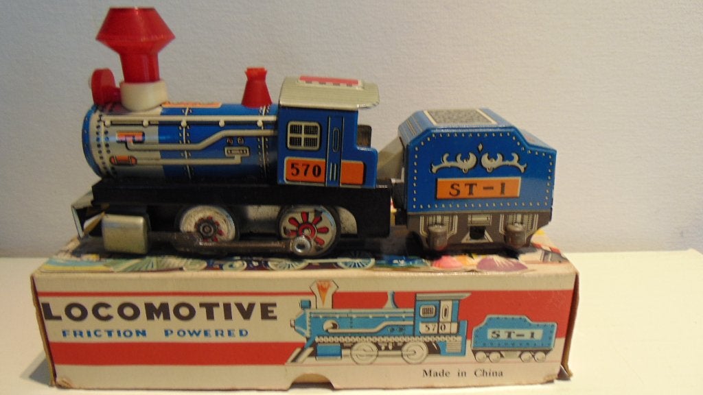 Blikken Locomotief met Tender MF712 - 50s, Ophalen of Verzenden, Zo goed als nieuw