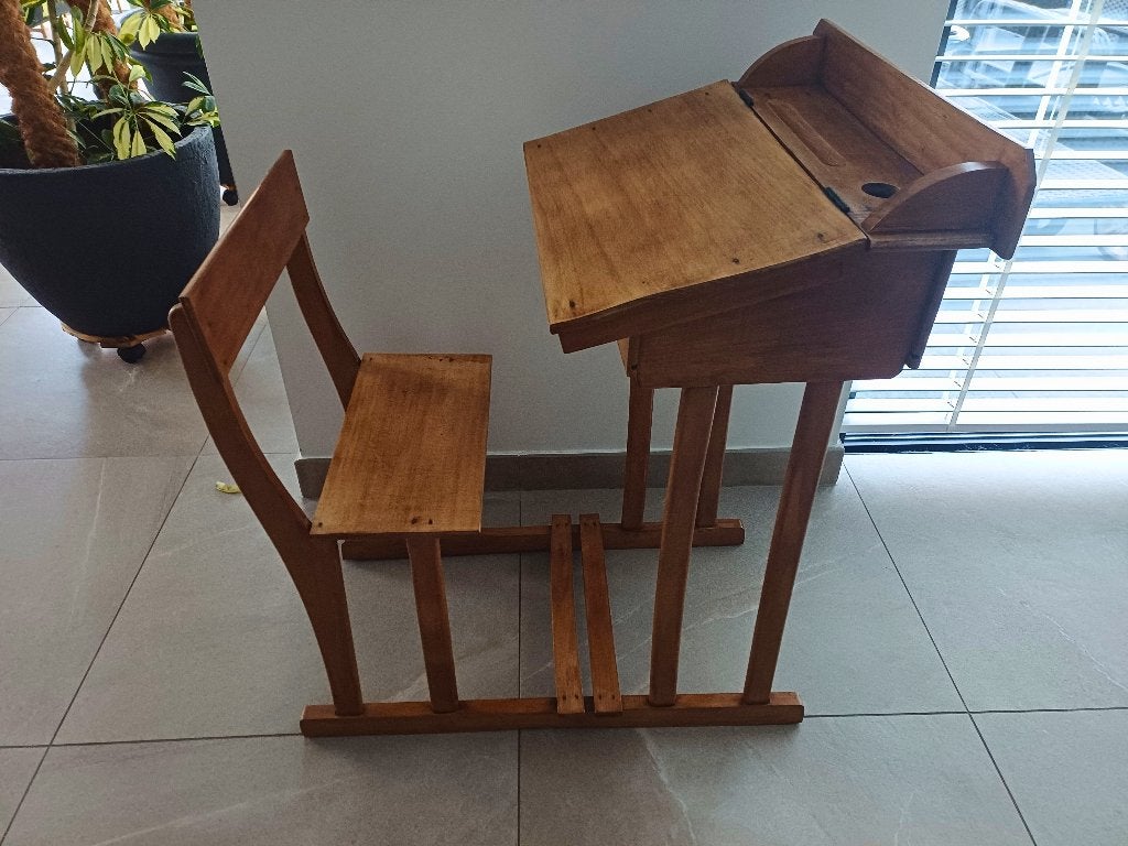 Antique/Banc d'école restauré de haute qualité, Enlèvement