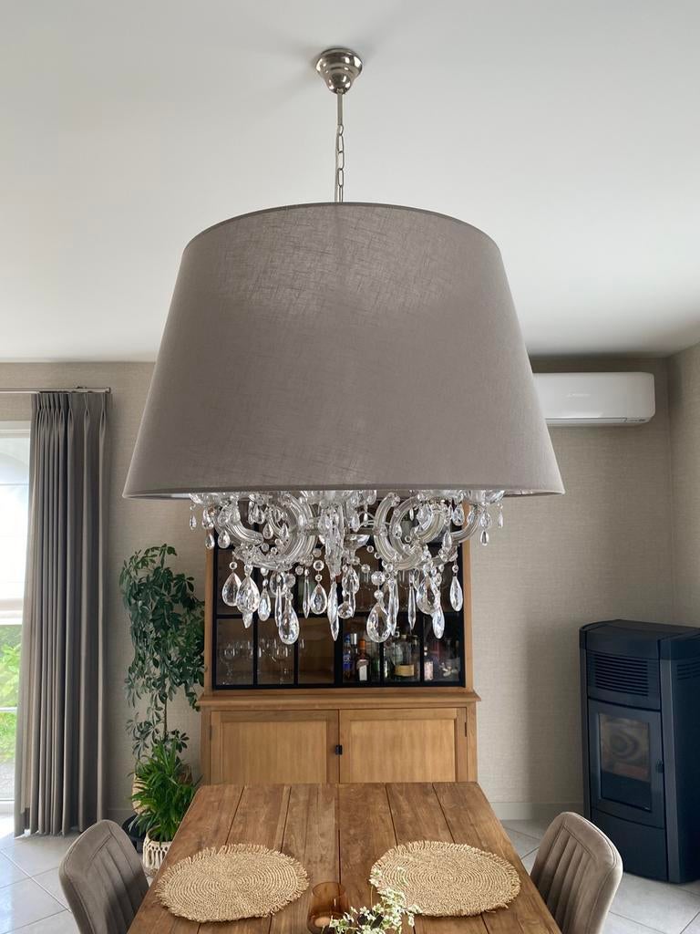Luster met lampenkap, Huis en Inrichting, Lampen | Kroonluchters, Ophalen, Zo goed als nieuw