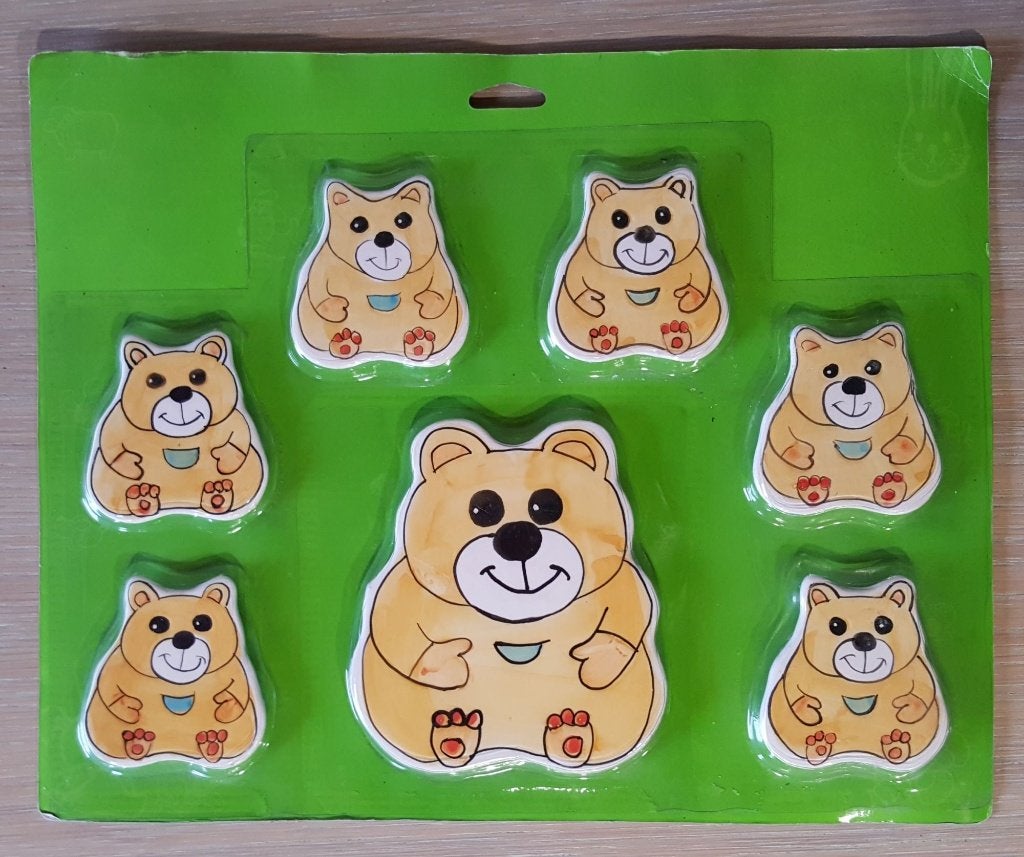 Set Dessous-de-verre Céramique Animal Ours - Vintage 90s, Neuf, Multicolore, Enlèvement ou Envoi, Sous-verre