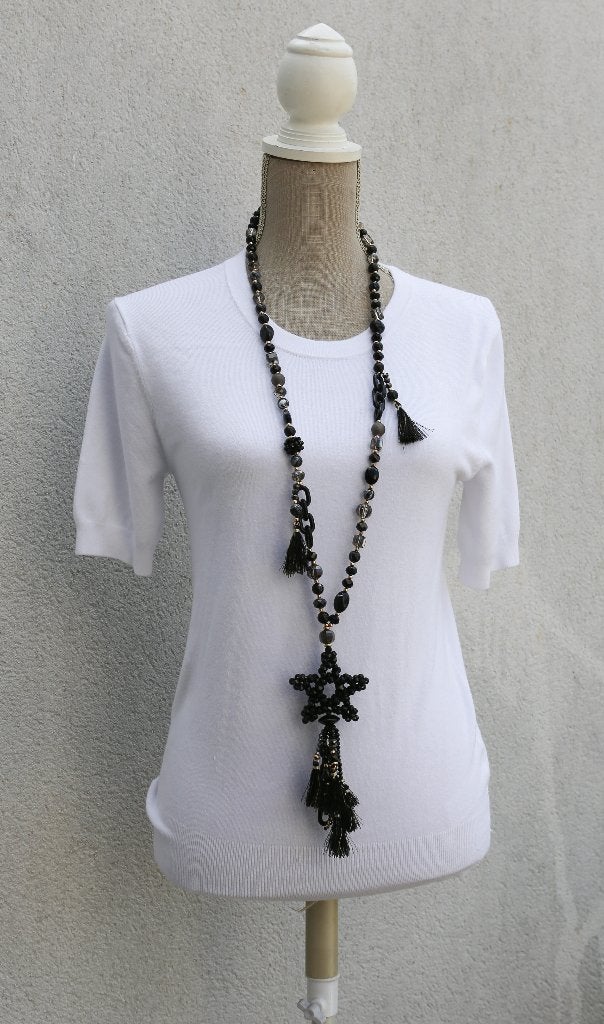 Negen! Mooie lange ketting, Ophalen of Verzenden, Nieuw, Zwart