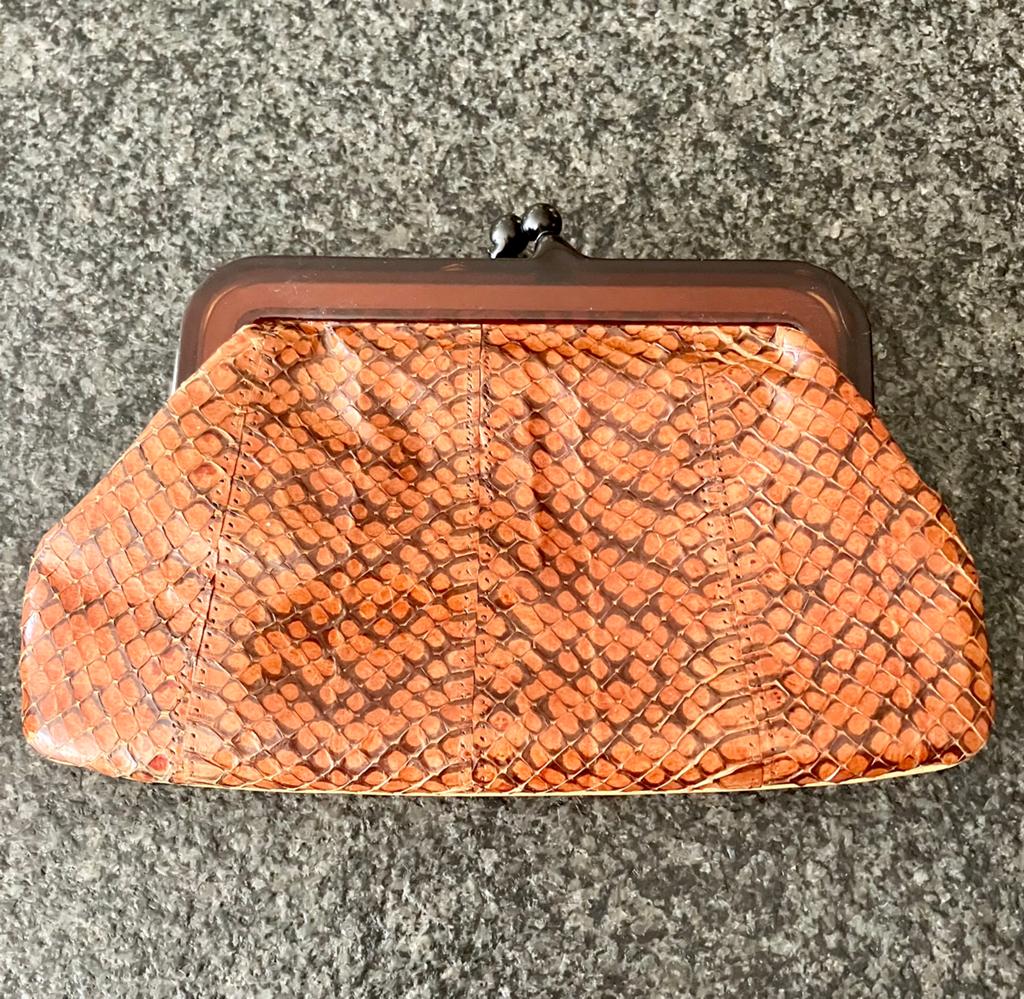Vintage clutch slangenleer, Handtassen en Accessoires, Portemonnees, Ophalen of Verzenden, Zo goed als nieuw