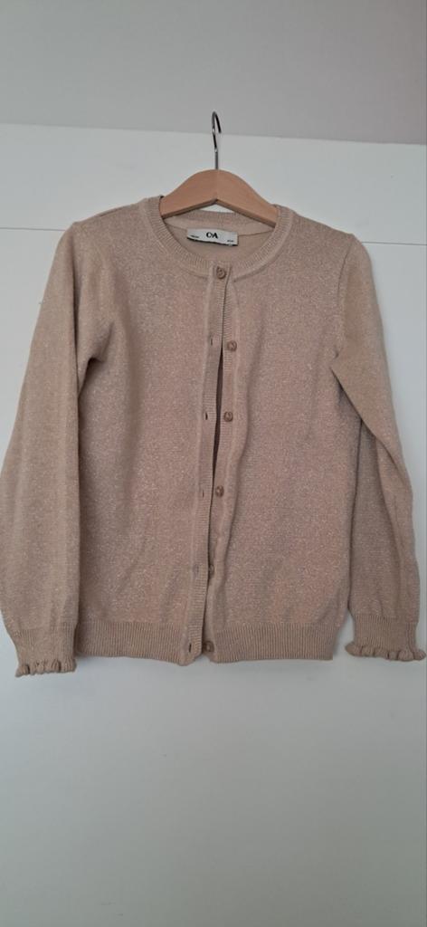 Goudkleurig glittercardigan - feestelijk vestje C&A, Kinderen en Baby's, Ophalen of Verzenden