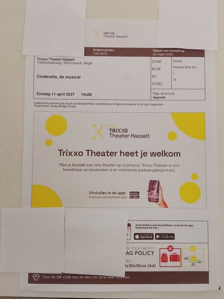 Ticket Cinderella de musical ,ook te koop op ticketswap, Tickets en Kaartjes, Theater | Musical