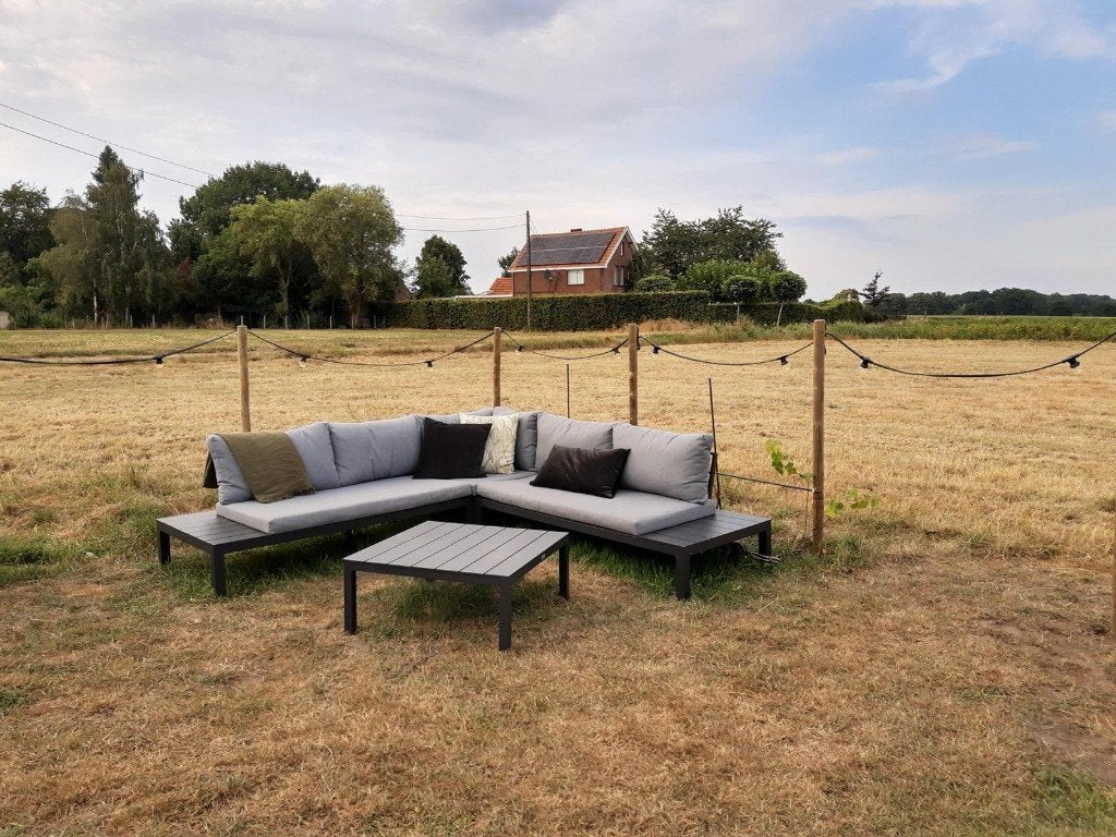 Loungeset, Ophalen, 5 zitplaatsen, Gebruikt, Aluminium