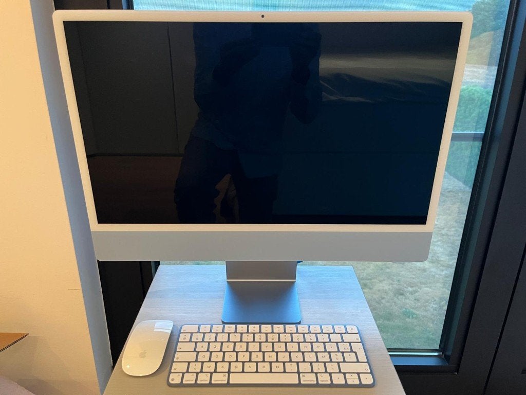 apple I mac 24 bleu te koop, Computers en Software, Apple Desktops, Ophalen, 256 GB, IMac, Zo goed als nieuw