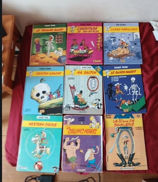 9 stripboeken Lucky Luke, Gelezen, Ophalen of Verzenden, Morris, Meerdere stripboeken