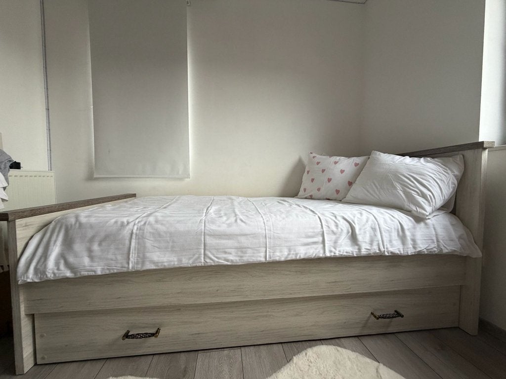 tienerkamer (Bed met uitschuifbed, kledingkast, bureau), Huis en Inrichting, Slaapkamer | Complete slaapkamers, Ophalen, Gebruikt