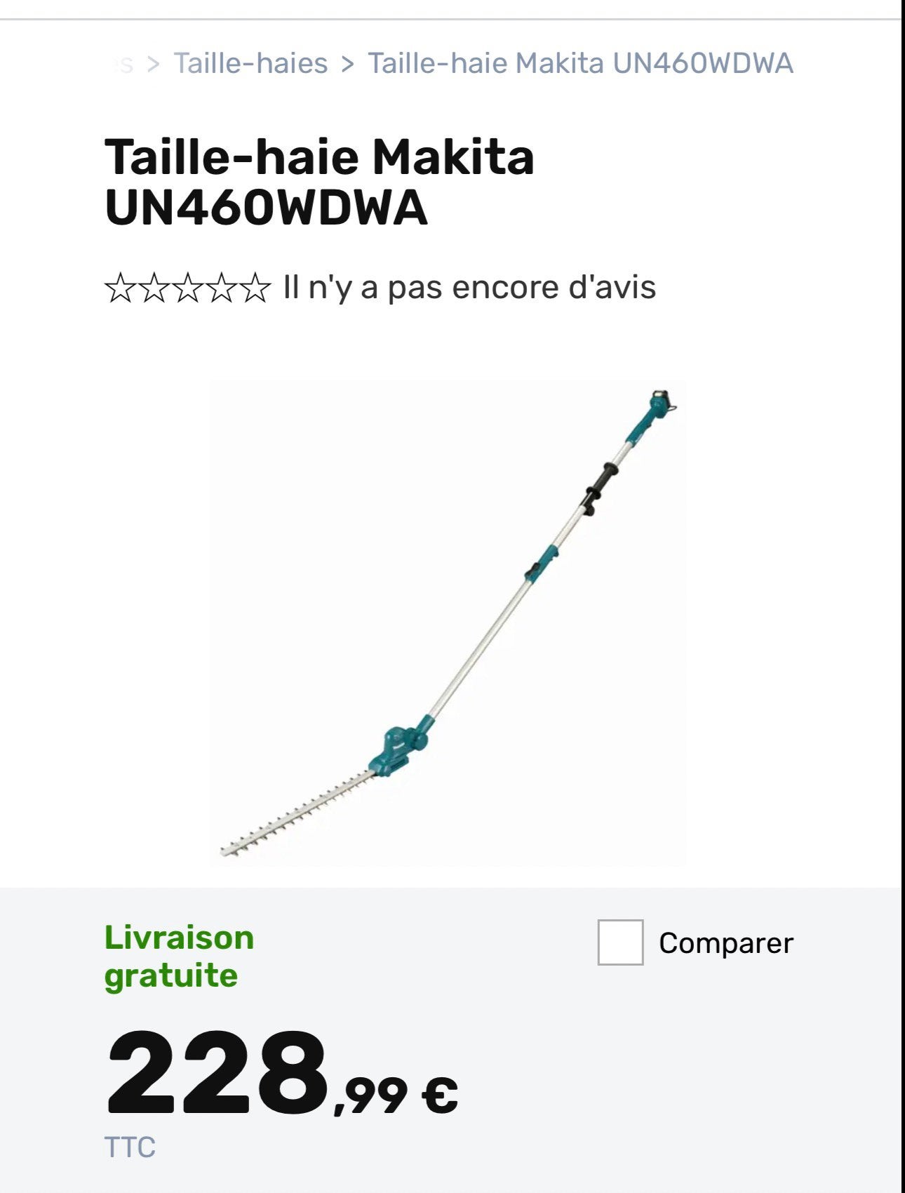 Taille-haie Makita UN460WDWA, Enlèvement, Neuf, Batterie
