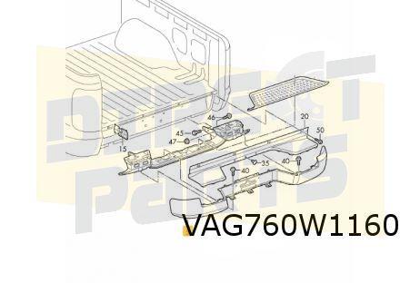 Volkswagen Amarok (9/10-) Achterbumper (bij PDC) (2ZZ chrome, -, -, Nieuw, Achter